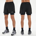 Men's Running Shorts With Compression Liner 5 Inch Quick Dry Workout Gym Shorts 2 in 1 Athletic Shorts With Zipper Pockets