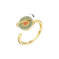 Daidan Ring Colorful Anxiety Ring Spinner Sterling Silver Adjustable Zirconia Planet Ring