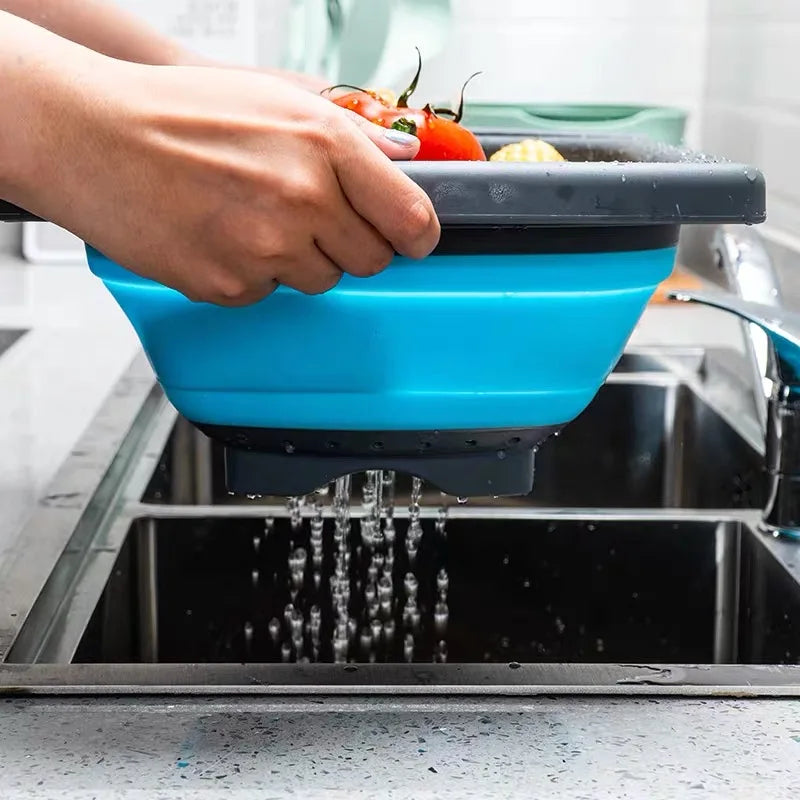 Multipurpose Manual Retractable Drain Basket Multifunctional for Fruit and Vegetable or Rice Storage