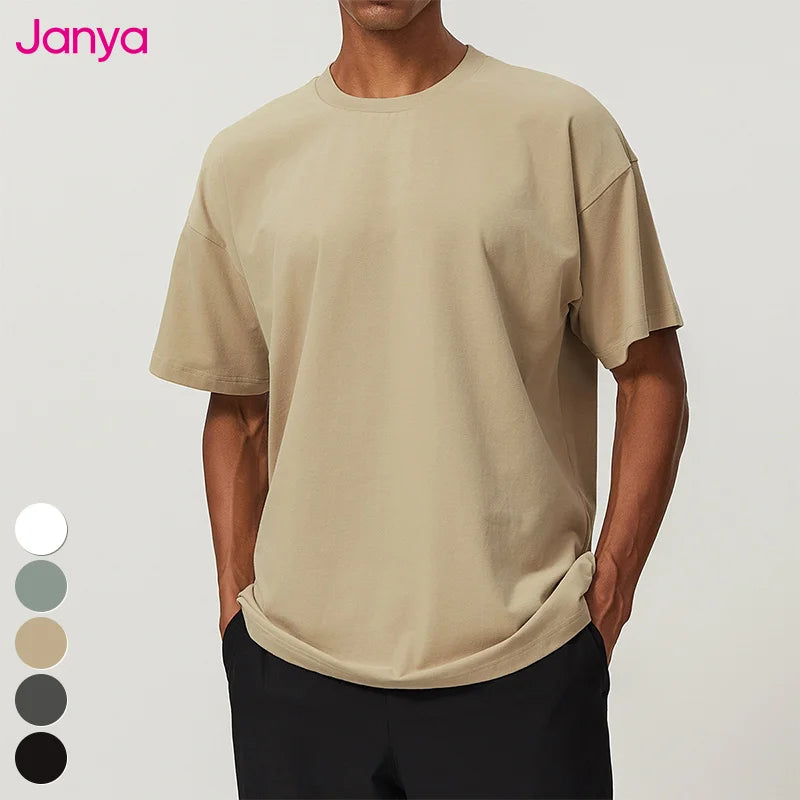 Breathable Running Tees Loose Crew Neck Sports Tops High Quality Fitness Shirts Short Sleeves Cotton T-shirt Gym T Shirt for Men