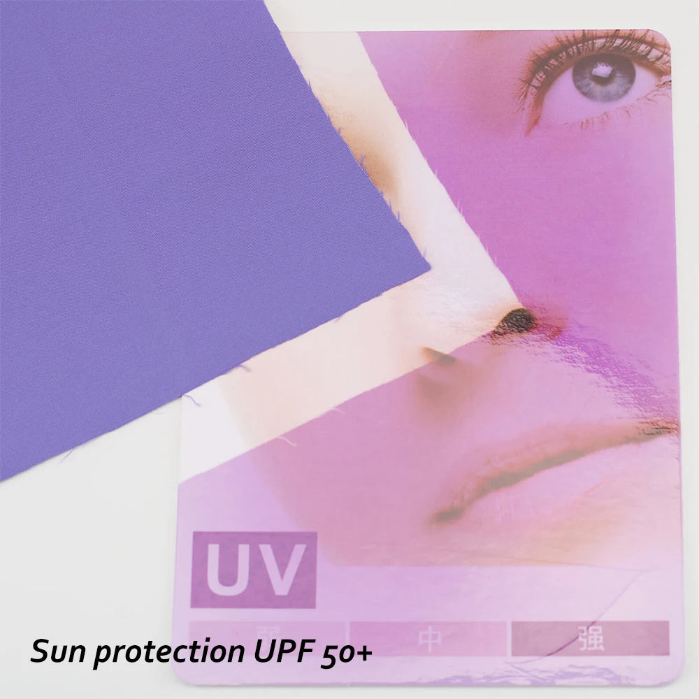 UPF50+ Sunscreen Ripstop 100% Polyester 50D Plain Weave High Density Breathable Anti-UV Outdoor Clothing Fabric