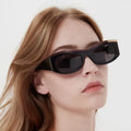 UNOC 2023 Female Cat Eye Shape Sunglasses for Women Trendy Wholesale Transparent White Red Frame Shades
