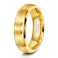 OAHLAN Fashion Jewelry 6mm 8mm Anti Rust Gold Plated Brushed Tungsten Carbide Rings for Men Women Wedding Wholesale Dropshipping