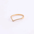 High End 18K Plain Gold Individuality Dainty Zirconia Half Pave Irregular Arrow Rings Stainless Steel Fashion Jewelry MegaBDM