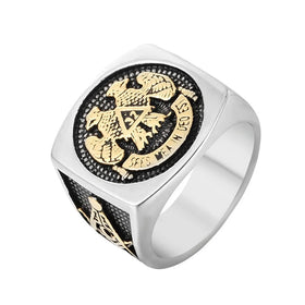 MECYLIFE Scottish Rite 32 Degree Masonic Ring Stainless Steel Masonic Jewelry Mens Rings Vintage Ring