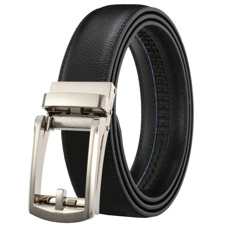 LQbelt 3.1CM Ratchet Belt Cow Leather Men's Automatic Buckle Belt Factory Belts for Male Fashion Wholesale