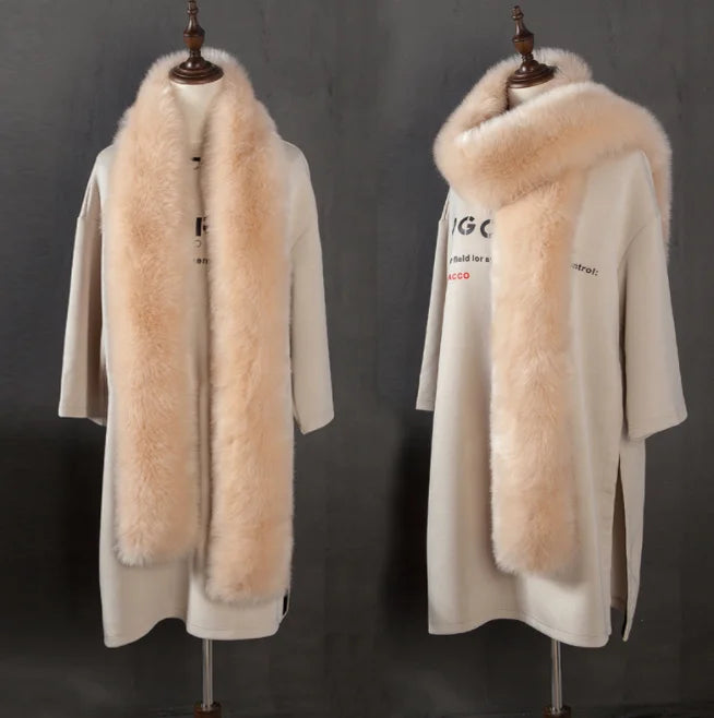 OEM ODM Winter Women Casual Warm Fashion Long Faux Fox Fur Scarf