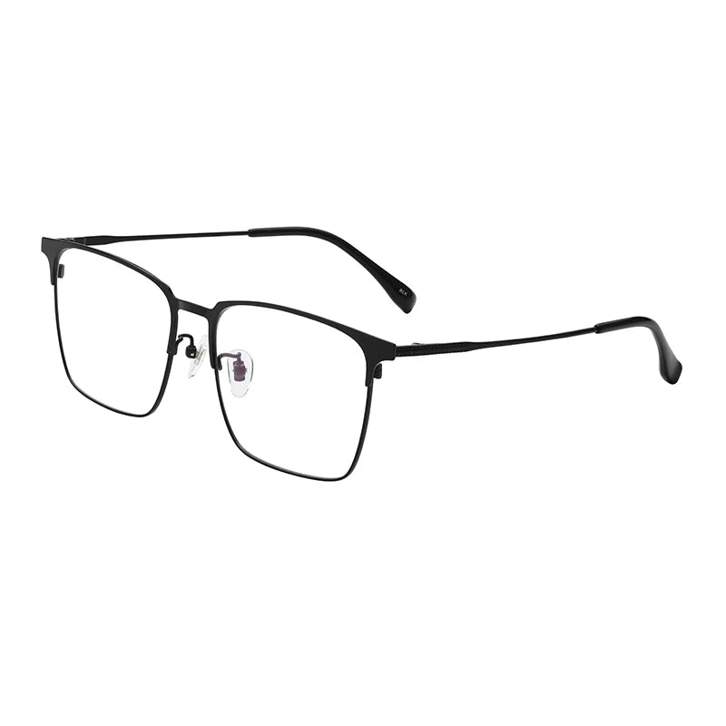 Hot Sale Square Anti Blue Titanium Alloy Semi-Rimless Lightweight Durable Glasses Frame Optical Eyewear for Unisex Eyeglasses
