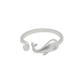 Wholesale Silver Rings for Women Dolphins Open Rings Style Lady Prevent Allergy Fashion Rings Jewelry for Summer