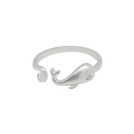 Wholesale Silver Rings for Women Dolphins Open Rings Style Lady Prevent Allergy Fashion Rings Jewelry for Summer