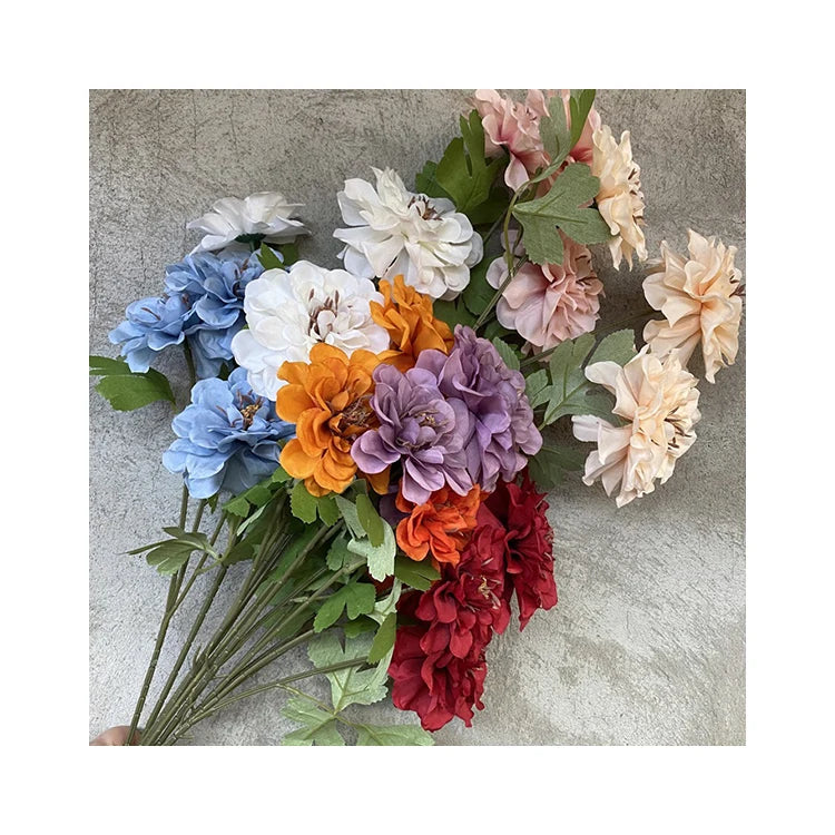 3 Forks Single Silk Tenjiku Peony Cheap Wholesale Artificial Flowers  Dekoration