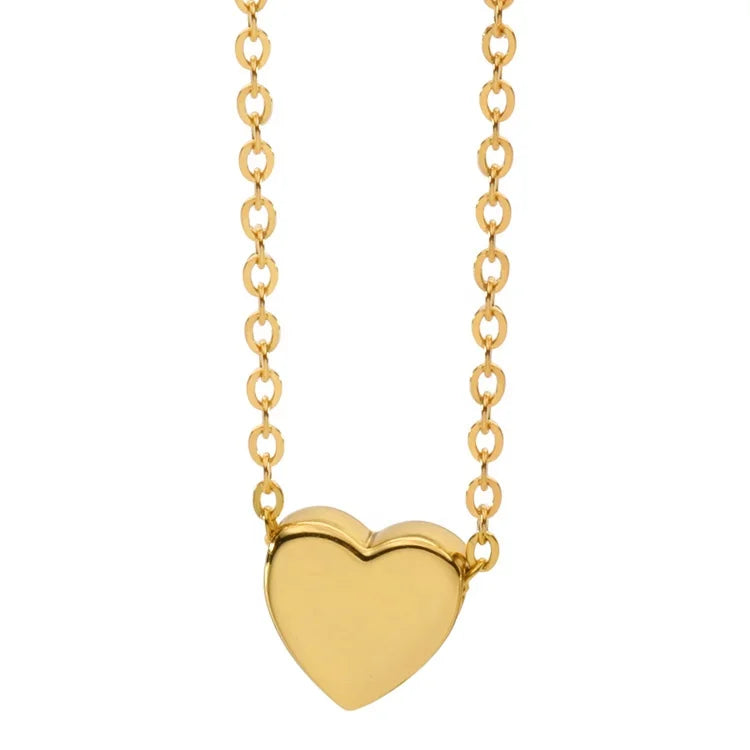 Latest High Quality 18K Gold Plated Stainless Steel Jewelry Simple Mini Heart Pendant  Necklace P213221