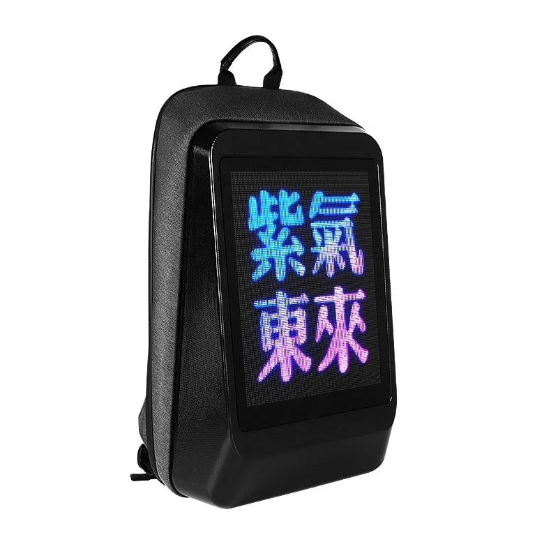 Crelander 2021 New High Quality Bluetooth Smart HD High Resolution Display Screen Display Black LED Backpack for Men