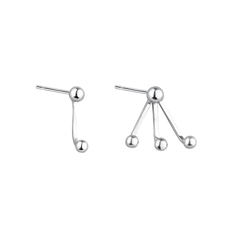 Factory Wholesale Sterling Silver Round Stud Earrings for Women 2021 New Trend Personality Lady Fashion Jewelry