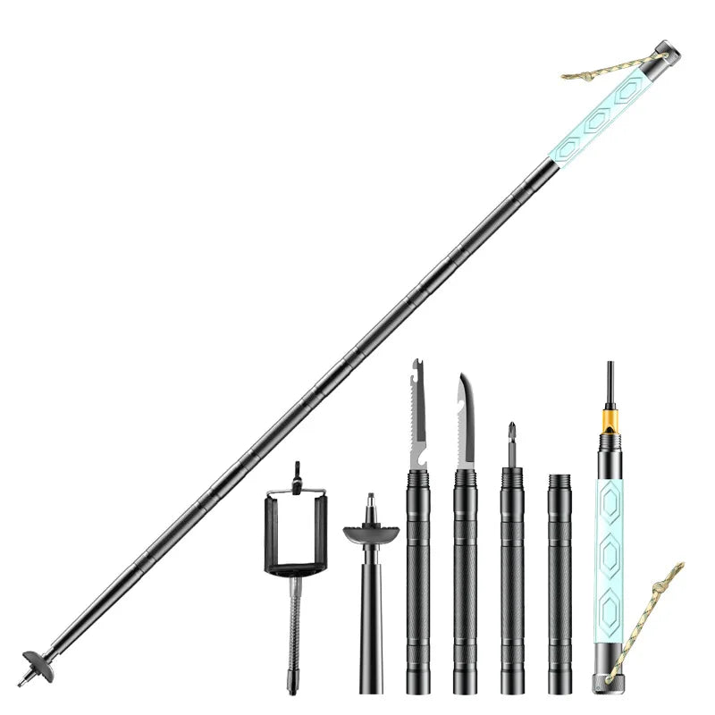 High Quality Luminous Version Multifunctional Trekking Pole Hiking Stick Walking Hiking Cane