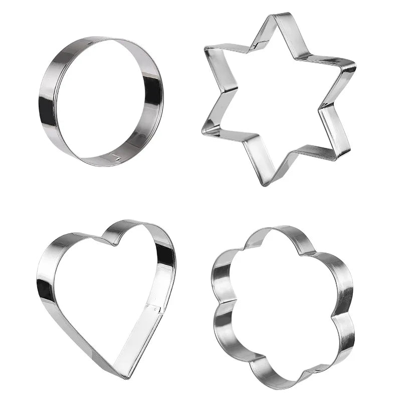 12pcs Cookie Molds Star Flower Heart Shape Baking Tools Stainless Steel Cookie Cutter Set