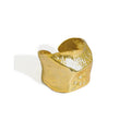 S925 Sterling Silver Minimalist Modern Rings Irregular Gold Silver Foil Surface Wide Heavy Open Rings Handmade Jewelry