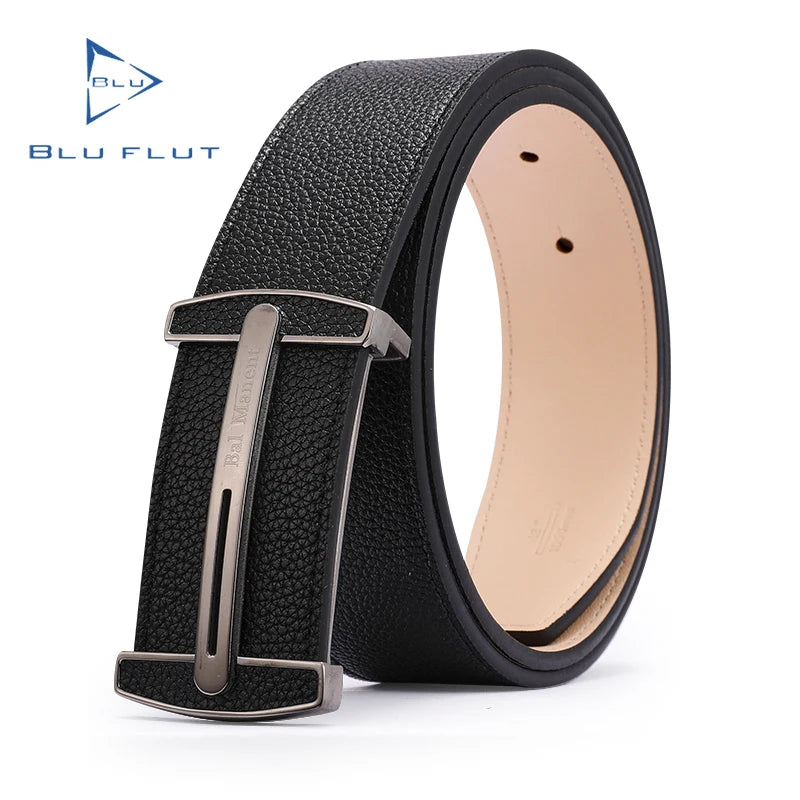 Custom Genuine Cowhide Leather Belt for Men Stainless Steel Buckle Casual Style Custom Color Logo 3.7cm Width 105-125cm Length