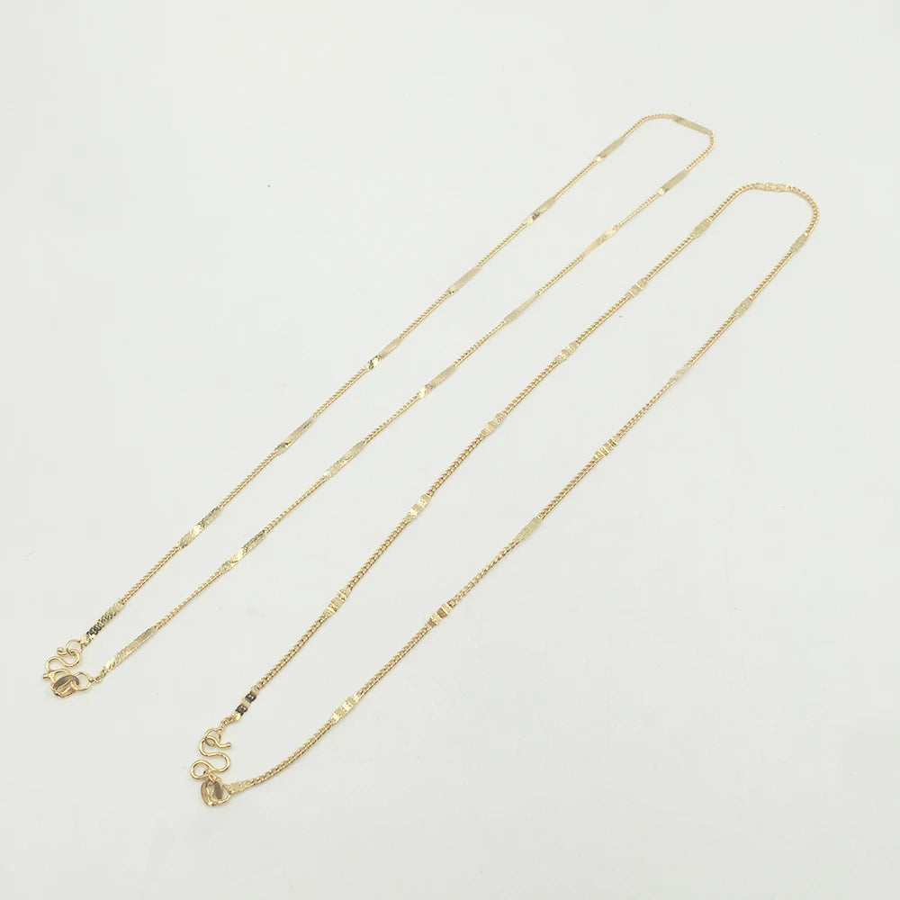 45 cm LINK Choker Necklace Chain for Ladies 18k Gold Plated Brass Geometric Classic Style for Anniversaries