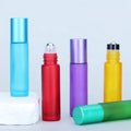 Industrial Round Glass Bottle with Roller Ball Black Perfume Oil for Cosmetic Use for Facial Cleanser Skin Care Serum Cream