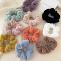 Hot Sale Cute Soft Warm Furry Hair Scrunchies Girls Elastic Hair Tie for Women Girls Winter Hair Accessories