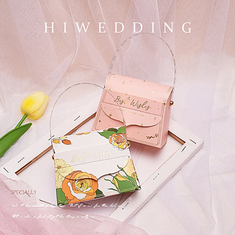 In Stock Factory Cheap Price Candy Box Chocolate Pink Bags Best Wishes  Gift Box Wedding Favor Gift Packaging