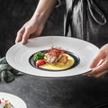 8 Inch 11 Inch Eco-Friendly Ceramic Steak Charger Plate Display Brushed Flat Plate Pasta Western for Hotel and Restaurant Use