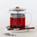 Eco-Friendly Portable 450ml Modern Design Borosilicate Glass Tea Infuser Pot with Stainless Steel Lid for Home & Camping