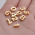 Mirror Polished Stainless Steel 0-9 Alphabet Number Beads Charm 8 mm * 3 mm With 1.8 mm Hole Necklace Bracelet Pendant Charm
