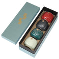 Set of 4 Glazed Luxrury Ceramic Japanese Tea Cup Set Gift