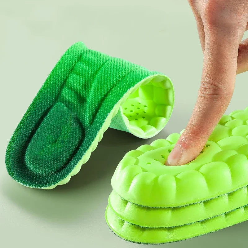 4d Pu Sport Insoles Super Soft High Elasticity Shoe Pads Anti-pain Deodorant Cushion Arch Support Running Insoles Foot Insole
