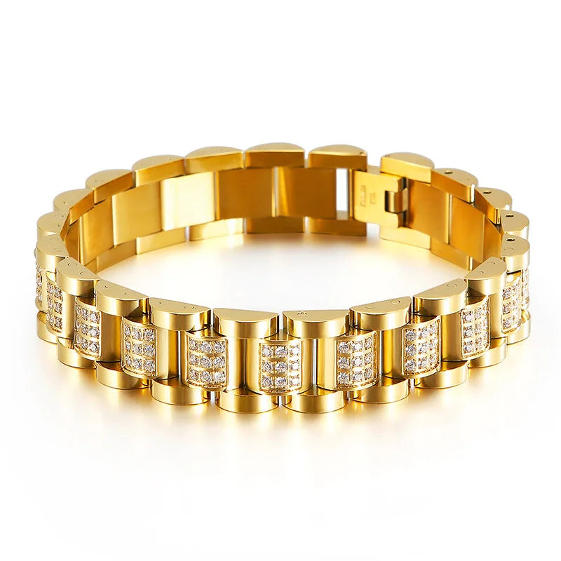 European and American Stainless Steel Bracelet Diamond Titanium Steel Bracelet