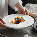 Ceramic Reinforced Porcelain Restaurant Steak Sushi Snack Plate Porcelaine Black White Steak Flat Dinner Plate Flat
