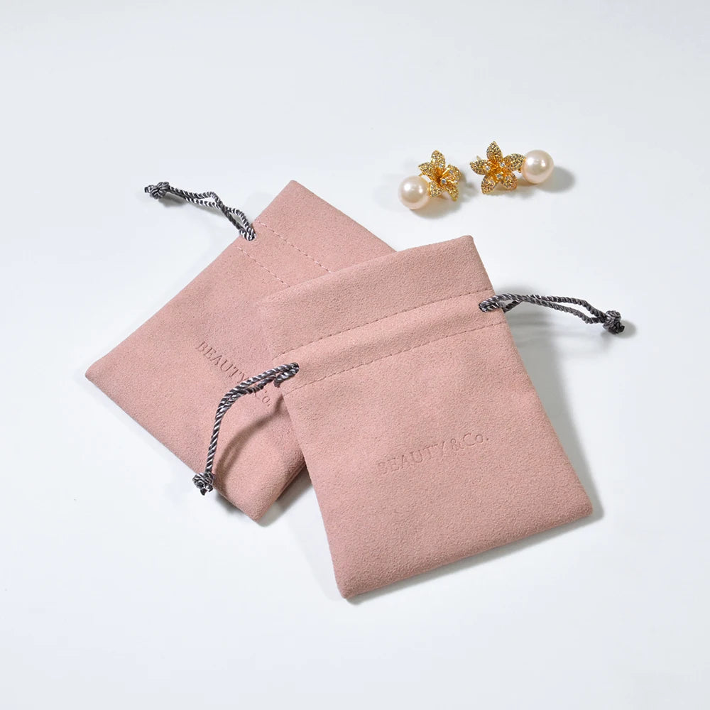 Custom Luxury Small Drawstring Pouch Jewelry Container Packaging Bags for Luxury Jewelry and Mini Gifts