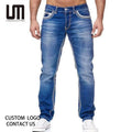 Liu Ming Good Quality Trends Streetwear Men Clothes Boyfriend Jeans Long Straight Denim Pants Trousers