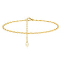 RINNTIN SA40 14K Gold Plated Ankle Bracelets for Women Summer Beach Foot Chain Jewelry Gifts