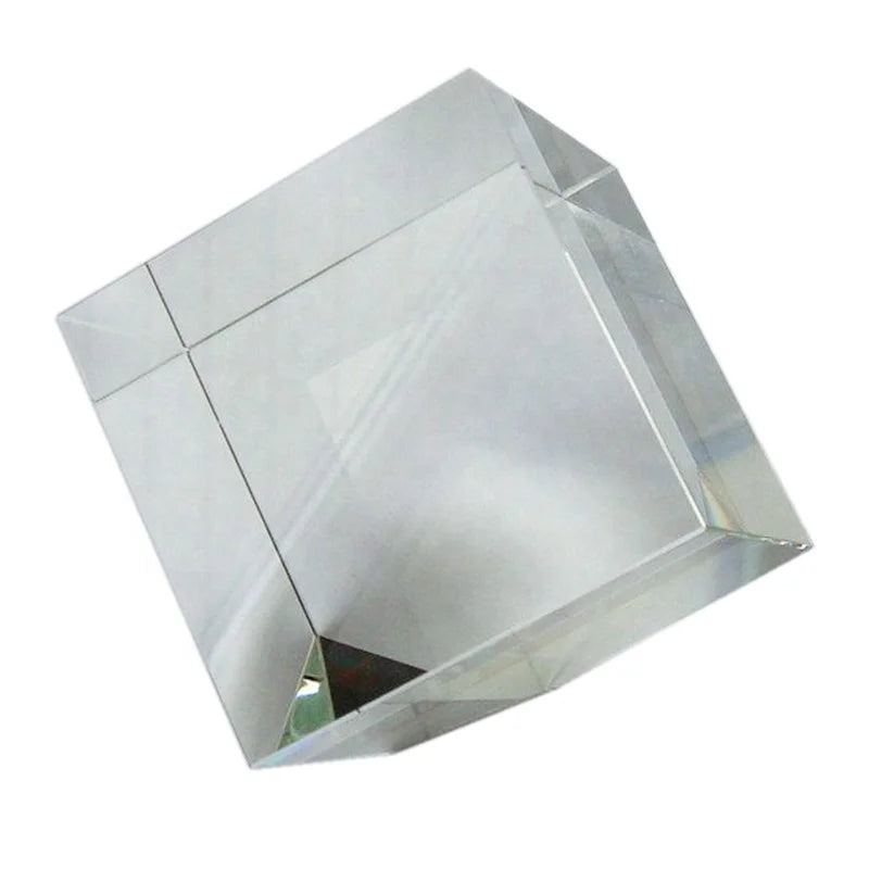 Hot Sale Clear Crystal Tilted Cube Ornament Photography Prism Blank K9 Glass Handmade Wedding Decoration