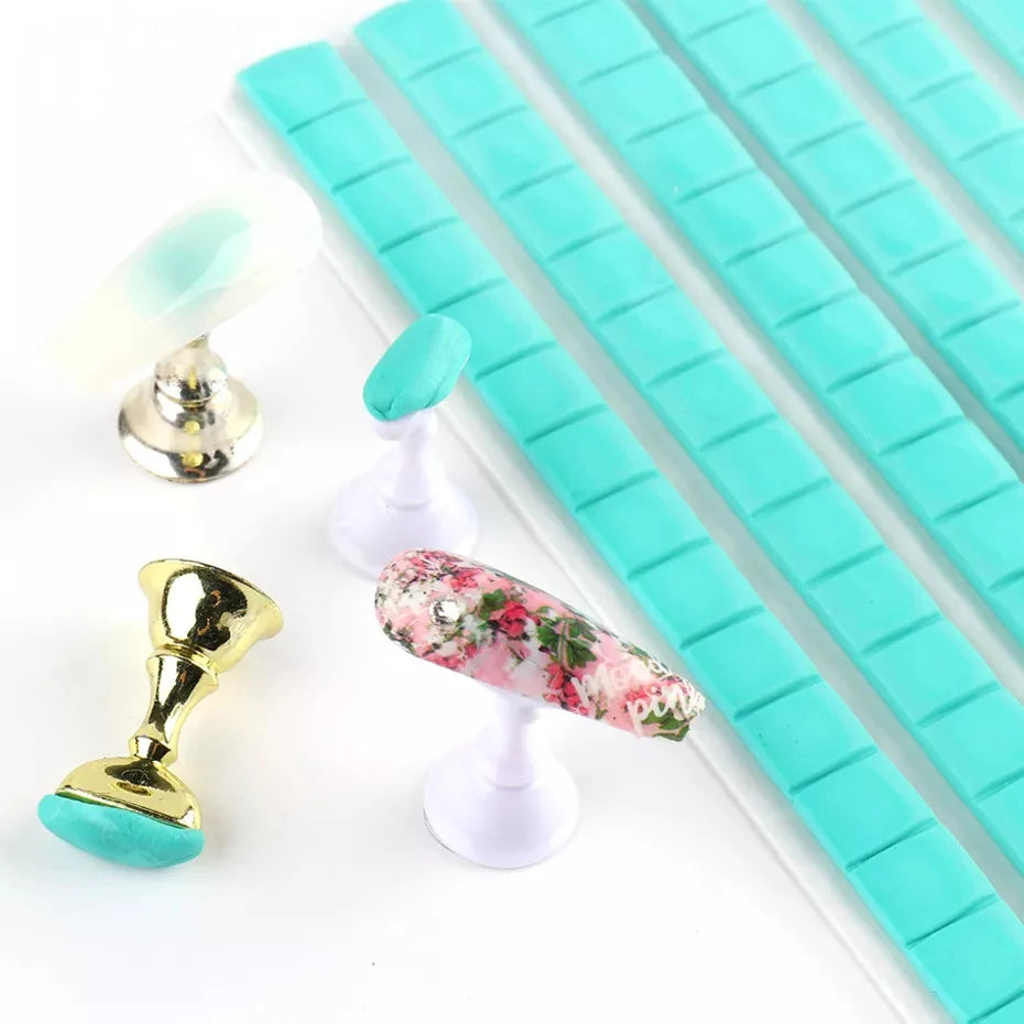 White Green Multifunctional Adhesive Glue Clay for Gel Polish Tips Holder False Nails Plasticine Manicure Super Sticky Nail Tool