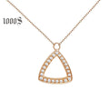 AU750 18k Triangle Shape Unique Design Gold Necklace Lab Diamond Shinning Necklaces Wholesale