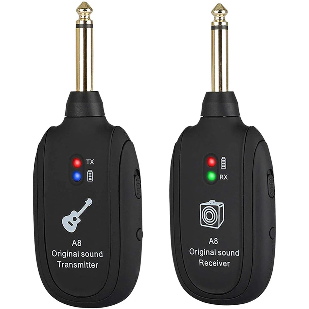 Guitar Wireless System Transmitter Receiver Built-in Rechargeable Wireless Guitar Transmitter for Electric Guitar Bass