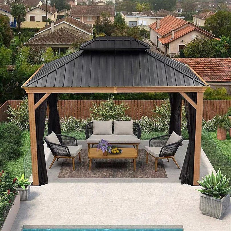 Brand New Arrivals Customized Outdoor  Waterproof Bar Aluminum Iron Gazebo 3x8 Pvc With Low Price