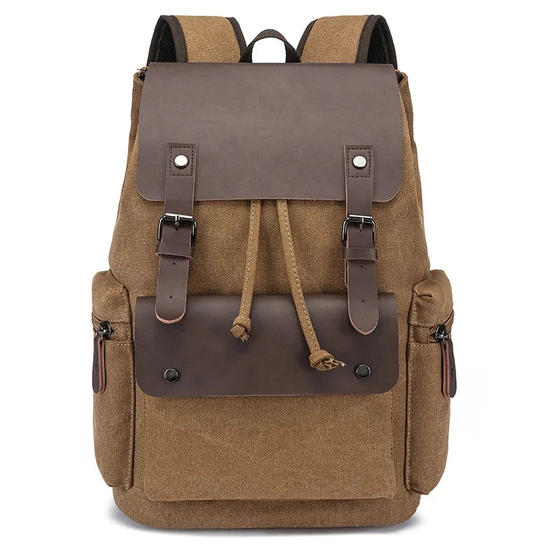 High School Student Retro Laptop Backpack Comfortable Drawstring Closure Zipper Type for Students and Colleagues