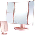 2023 Makeup Vanity Mirror with Light 1/2/3X Tri-Fold Make up Mirror with 22 LED Lights Light Touch-Screen & Light Control