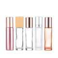 Ready to Ship 10ml Essential Oil Cosmetic Packaging Perfume Gemstone Roll on Glass pink Crystal Roller Bottle Gold Cap