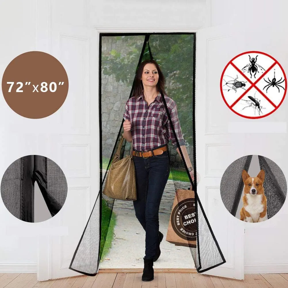 Modern Design Wholesale Door Mesh Mosquito Netting Curtains Magnet Doorway Patio Nets