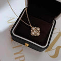 New AAAA Grade Gold Plated Clover Necklace with 5-6mm Natural Freshwater Bread Pearl Trendy Women's Jewelry for Party & Wedding