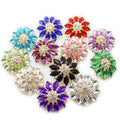 HFOUR 38mm Round Flowers Glass Rhinestone Shank Buttons with Plating Clear White Color 3D Sewing & DIY Clothing Decoration