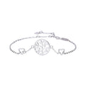 Fine Jewelry 925 Sterling Silver Dainty Round Disc Tree Of Life Charm Bracelet For Women