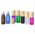 5ml Frosted Glass Roll Onl Bottle With Wood Grain Cap for Essential Oil and Perfume