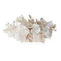 Blossom Porcelain and Crystal Wedding Hair Comb Women's Hairstyle Jewelry for Bridal Accessories